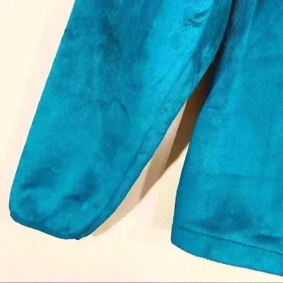 Fila Athleisure Green Teal Geometric Fleece Fur Full Zip Collared Jacket Size L - Picture 9 of 10